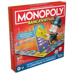 Caja frontal del juego de mesa Monopoly Banca Virtual de Hasbro.
