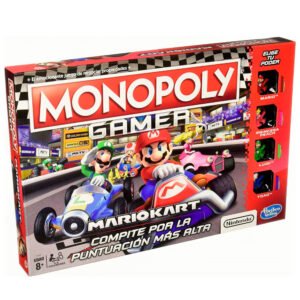 monopoly gamer mario kart | hasbro | esp | juego de mesa temático nintendo con power ups y carreras